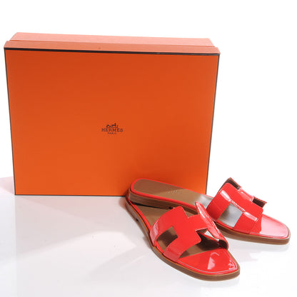 Hermes Patent Leather Oran Sandals 36 Rose Jaipur 6 of 8