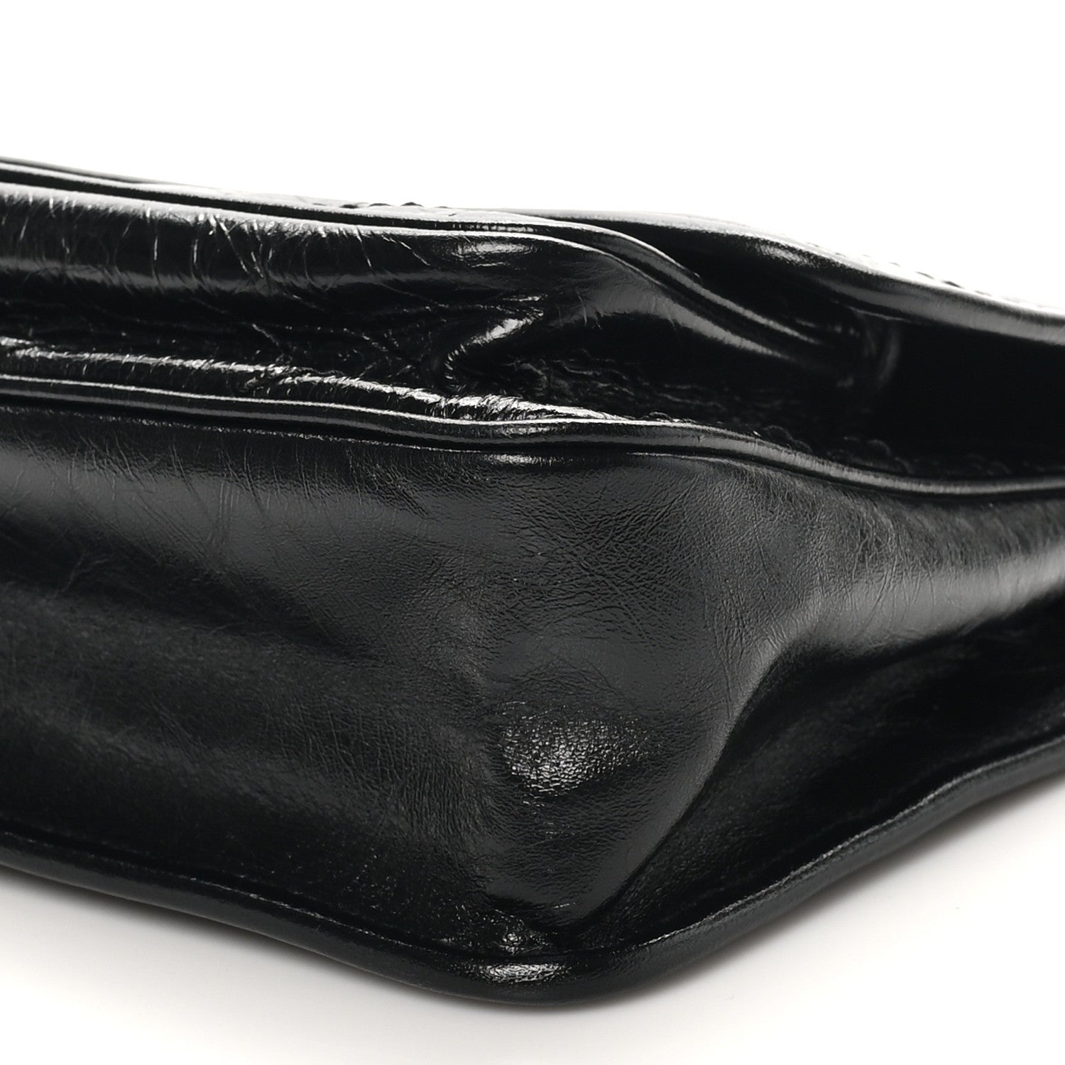 Saint Laurent Crinkled Calfskin Matelasse Monogram Baby Niki Chain Satchel Black 10 of 10