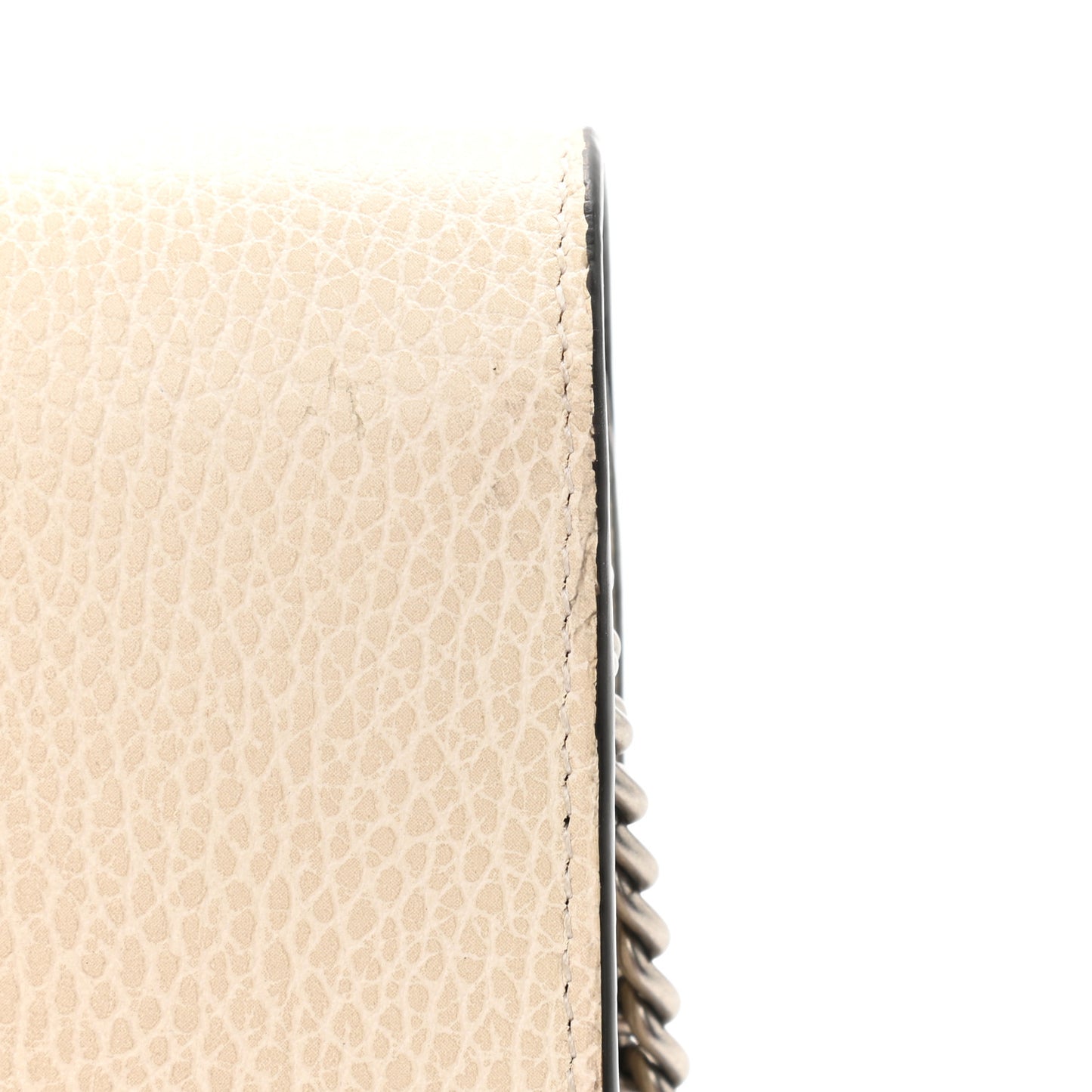 Dollar Calfskin Mini Dionysus Chain Wallet Mystic White