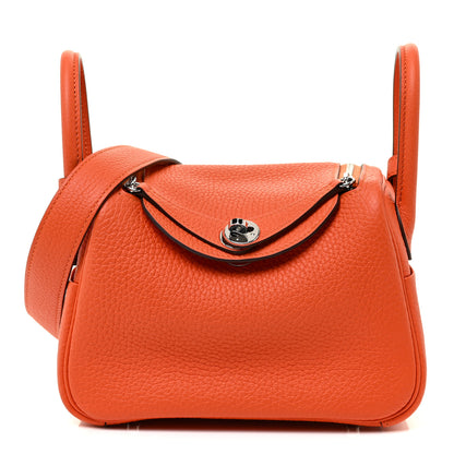 Hermes Taurillon Clemence Mini Lindy 20 Feu 1 of 11