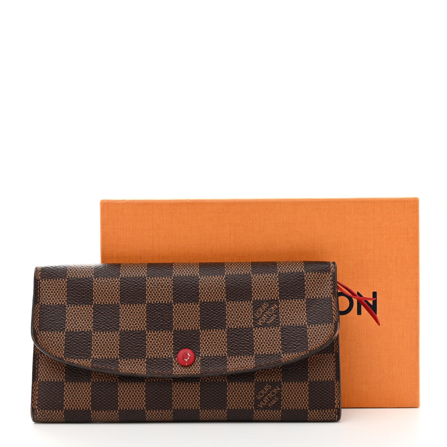 Louis Vuitton Damier Ebene Emilie Wallet Red 9 of 9