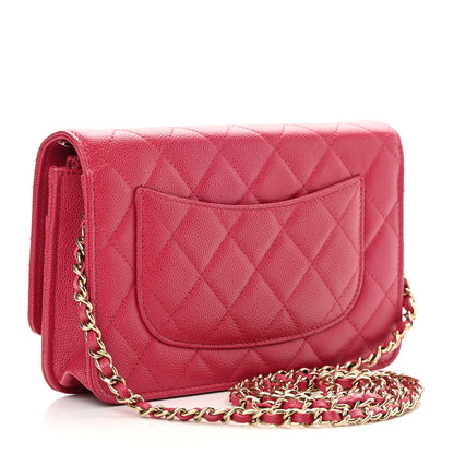 Chanel Caviar Quilted Wallet On Chain WOC Dark Pink 3 of 13