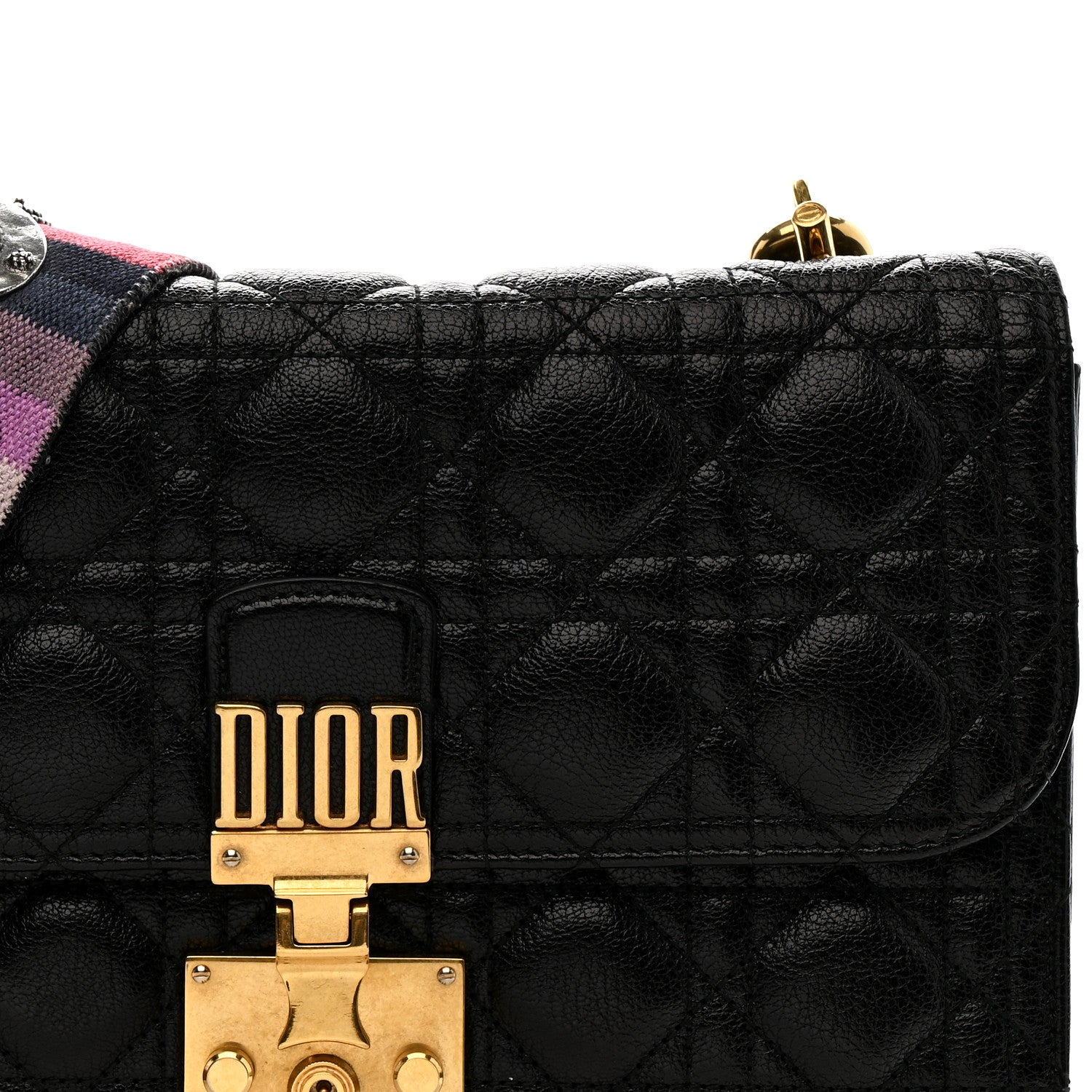 Christian Dior Lambskin Cannage Large Dioraddict Flap J’Adior Strap Black 7 of 12