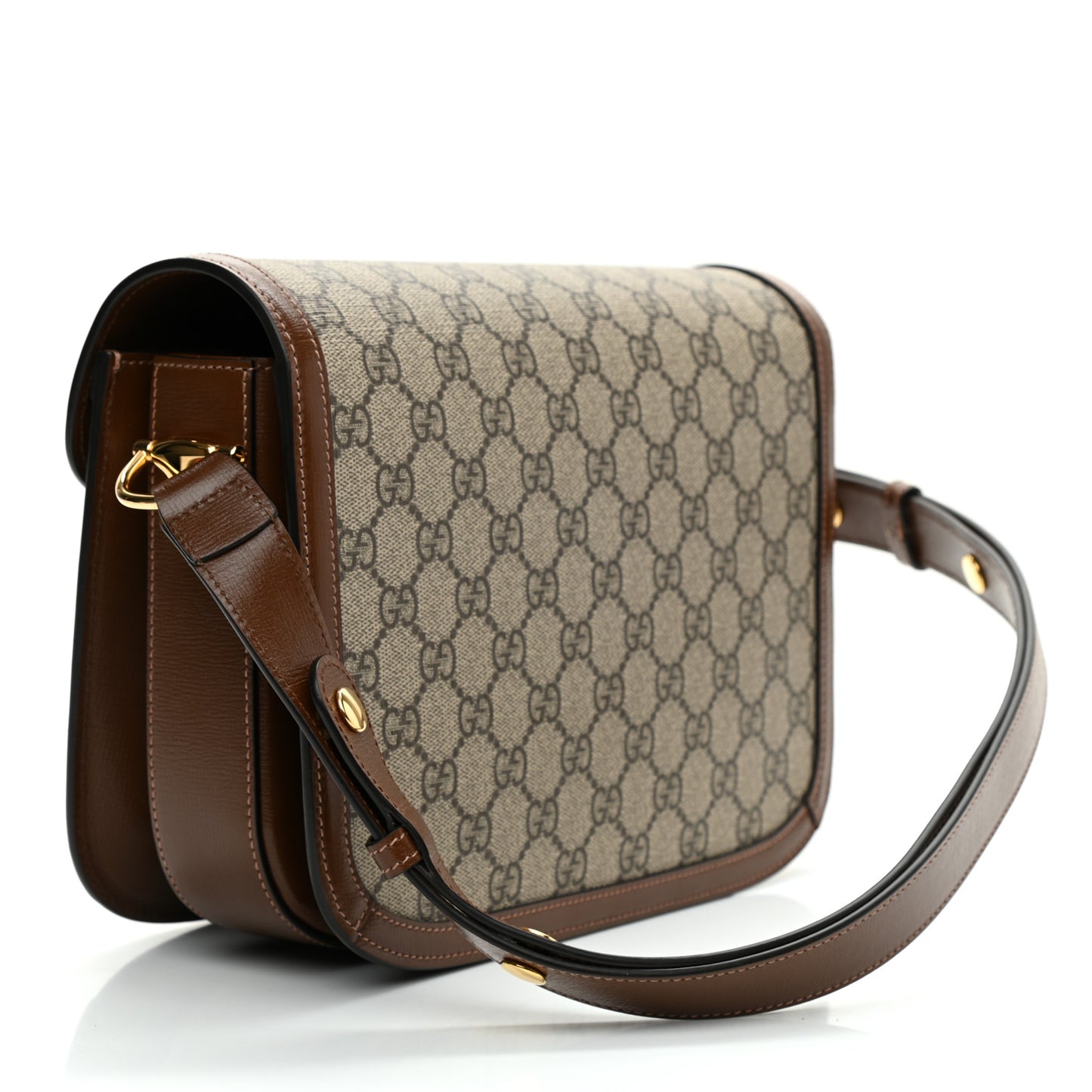 GG Supreme Monogram Horsebit 1955 Shoulder Bag Beige Brown Sugar