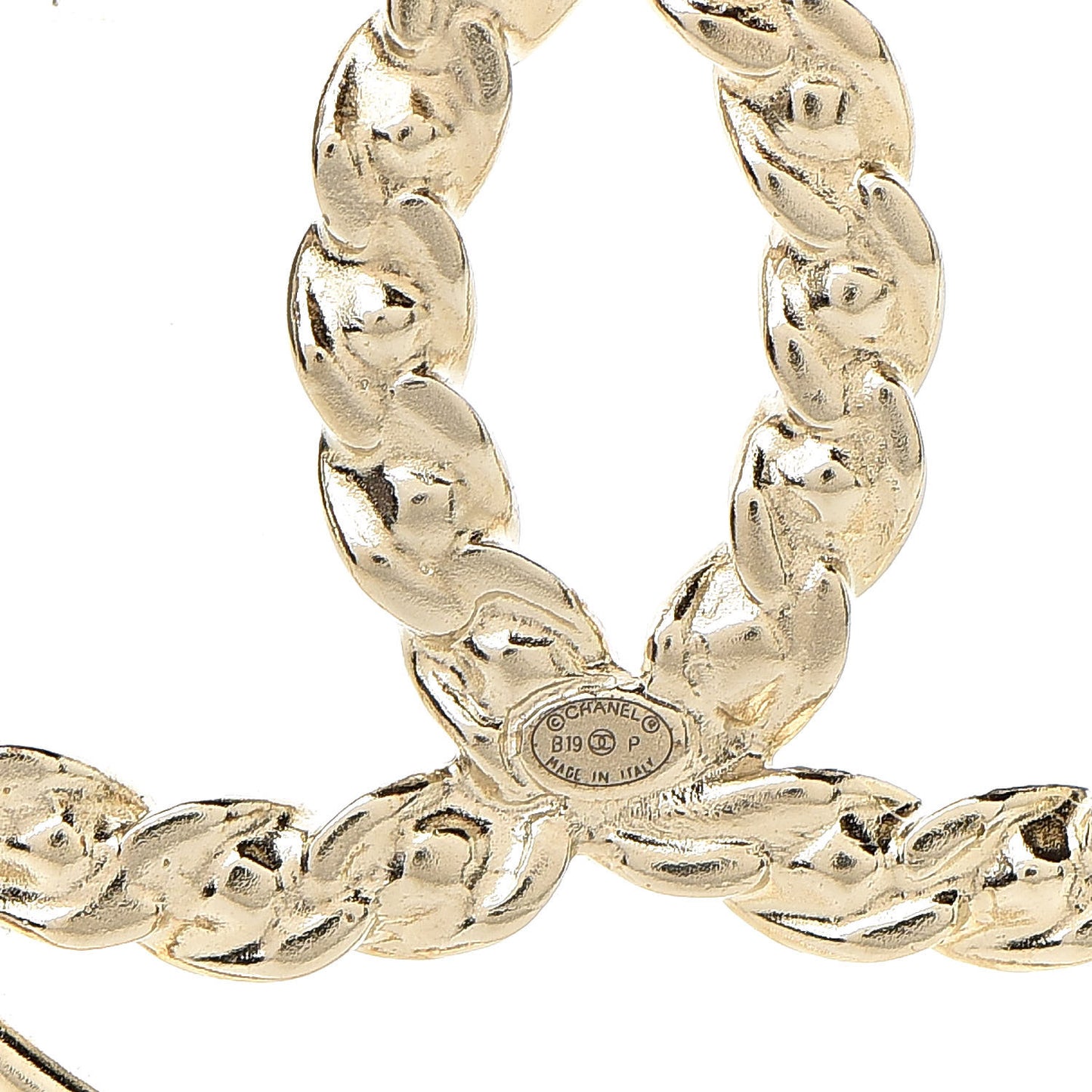 Crystal Round CC Brooch Gold