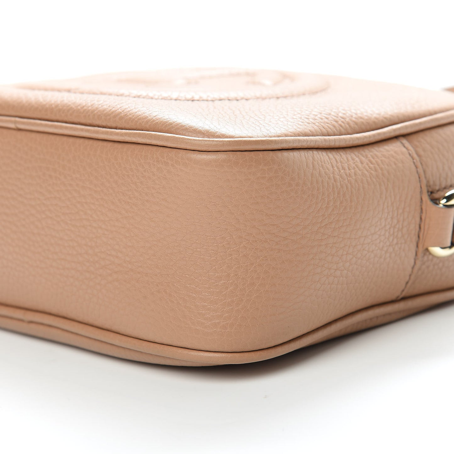 Pebbled Calfskin Small Soho Disco Bag Rose Beige
