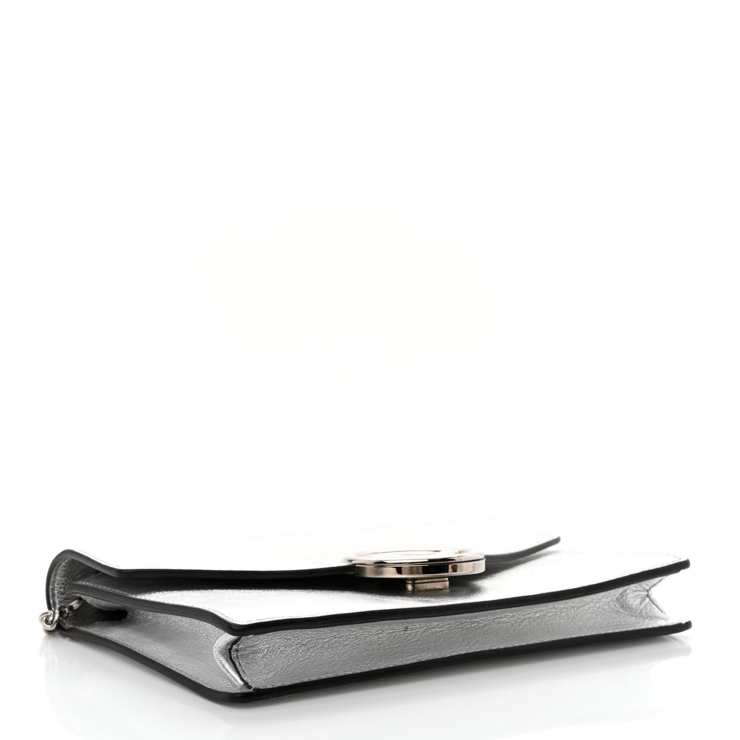 Fendi Vitello Catalan Mirror F is Fendi Medium Envelope Wallet on Chain Argento 4 of 13