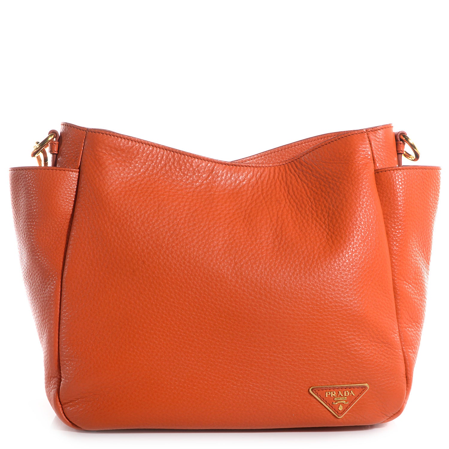 Prada Vitello Daino Double Pocket Hobo Papaya 1 of 10