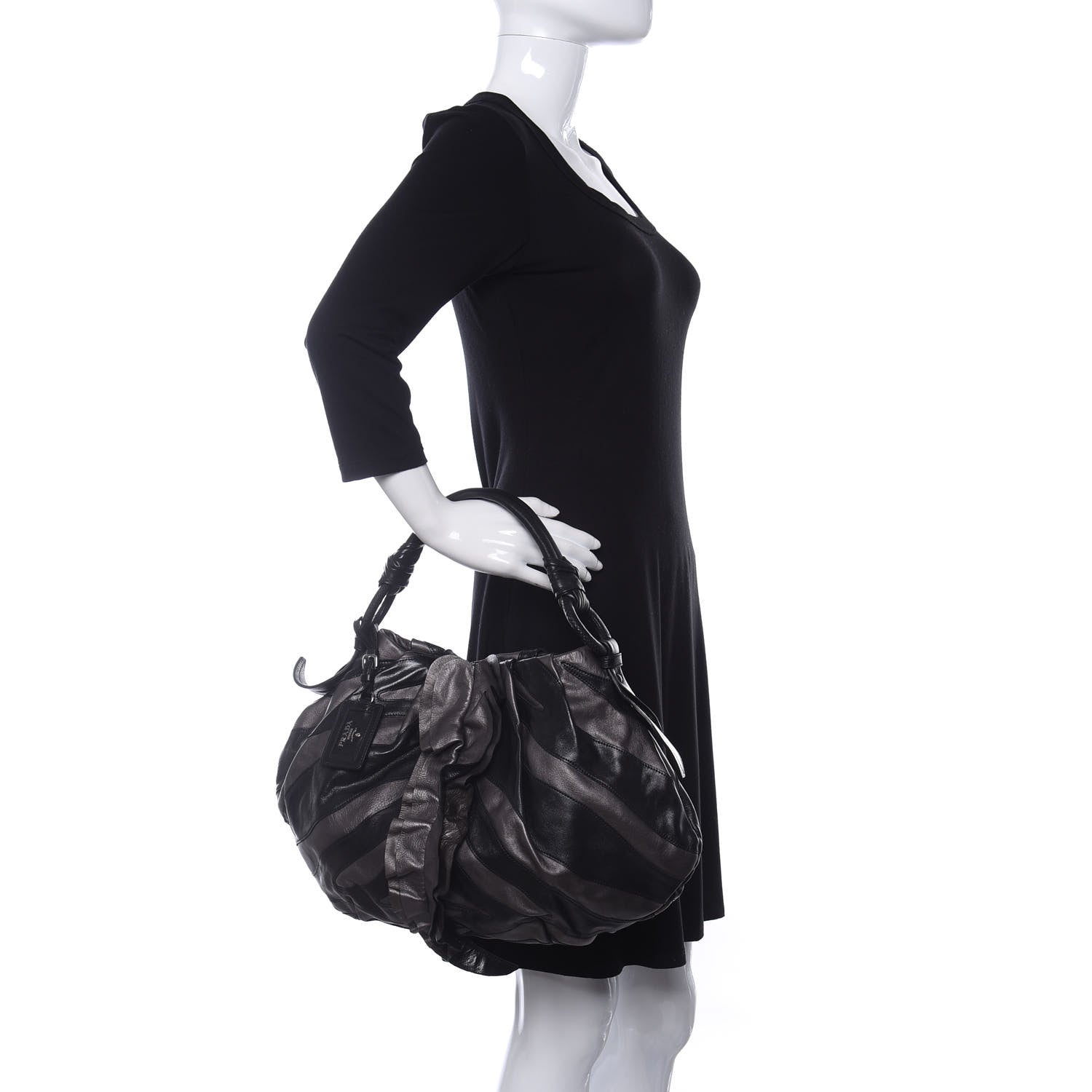 Prada Vitellino Mordo Hobo Grafite 2 of 11