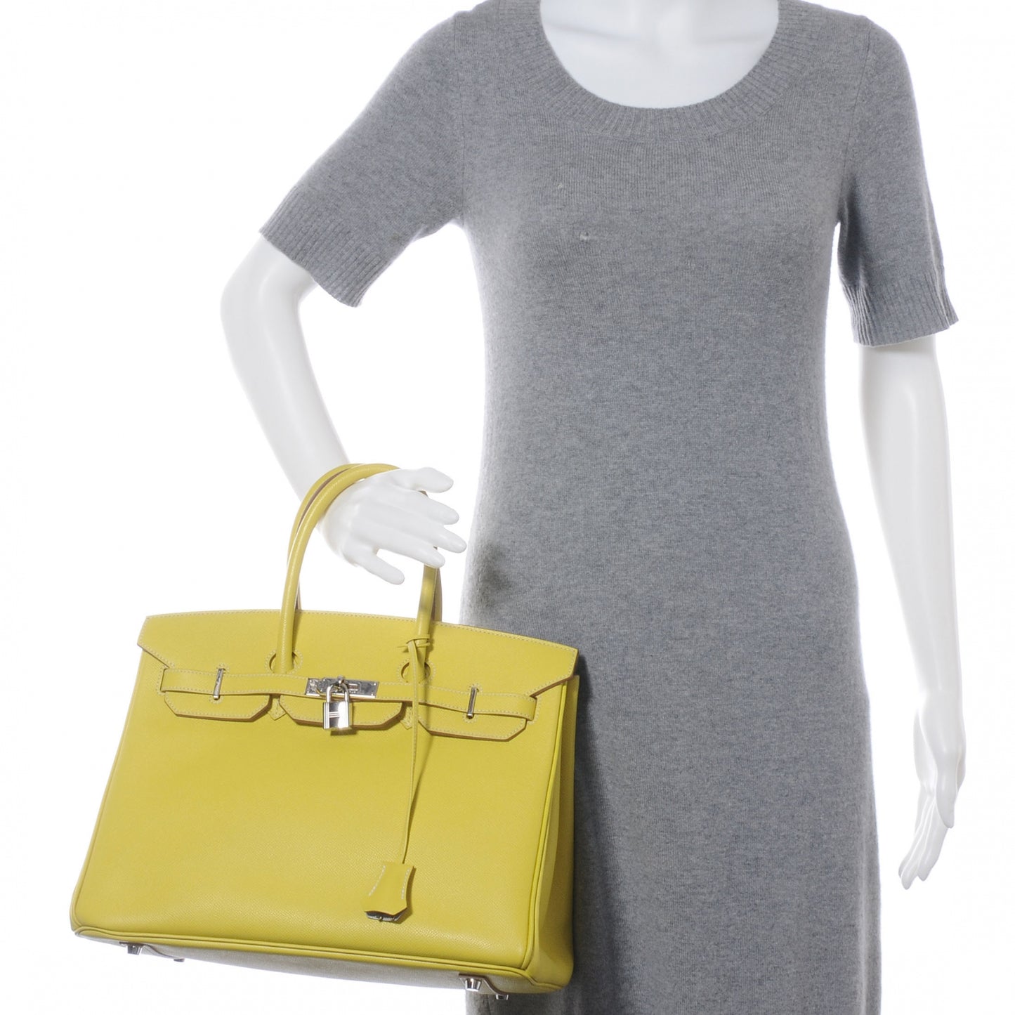 Epsom Candy Birkin 35 Lime and Gris Perle
