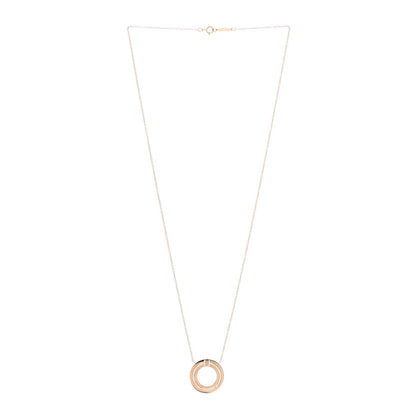 Tiffany 18K Rose Gold Diamond T Circle Pendant Necklace 3 of 5