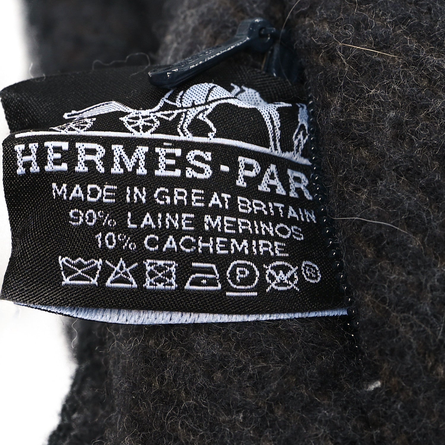 Hermes Wool Cashmere Avalon Pillow PM Ecru Gris Fonce 3 of 3
