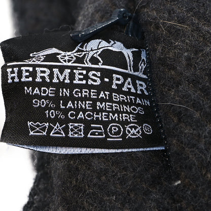 Hermes Wool Cashmere Avalon Pillow PM Ecru Gris Fonce 3 of 3