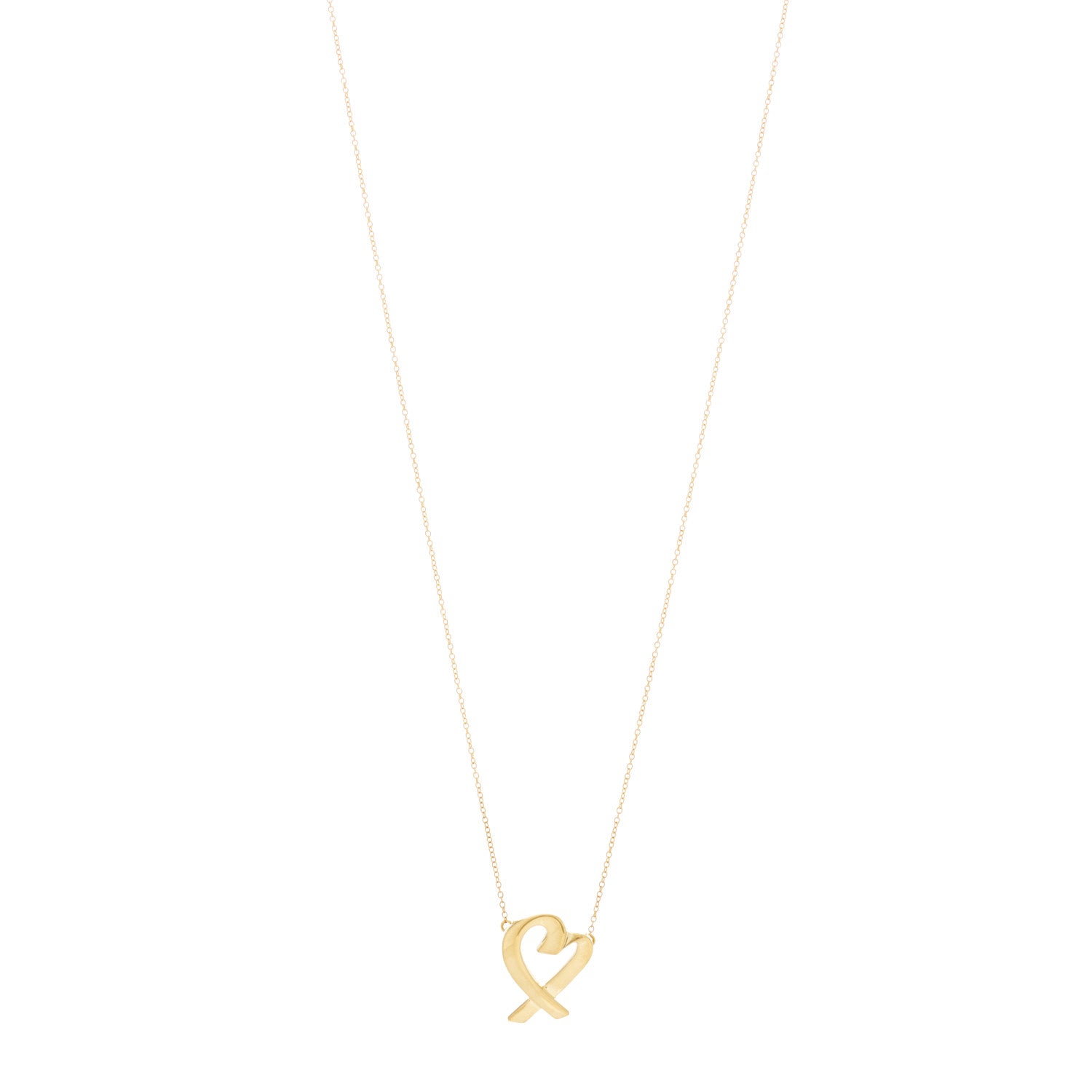 Tiffany 18K Yellow Gold Medium Paloma Picasso Loving Heart Necklace 1 of 6