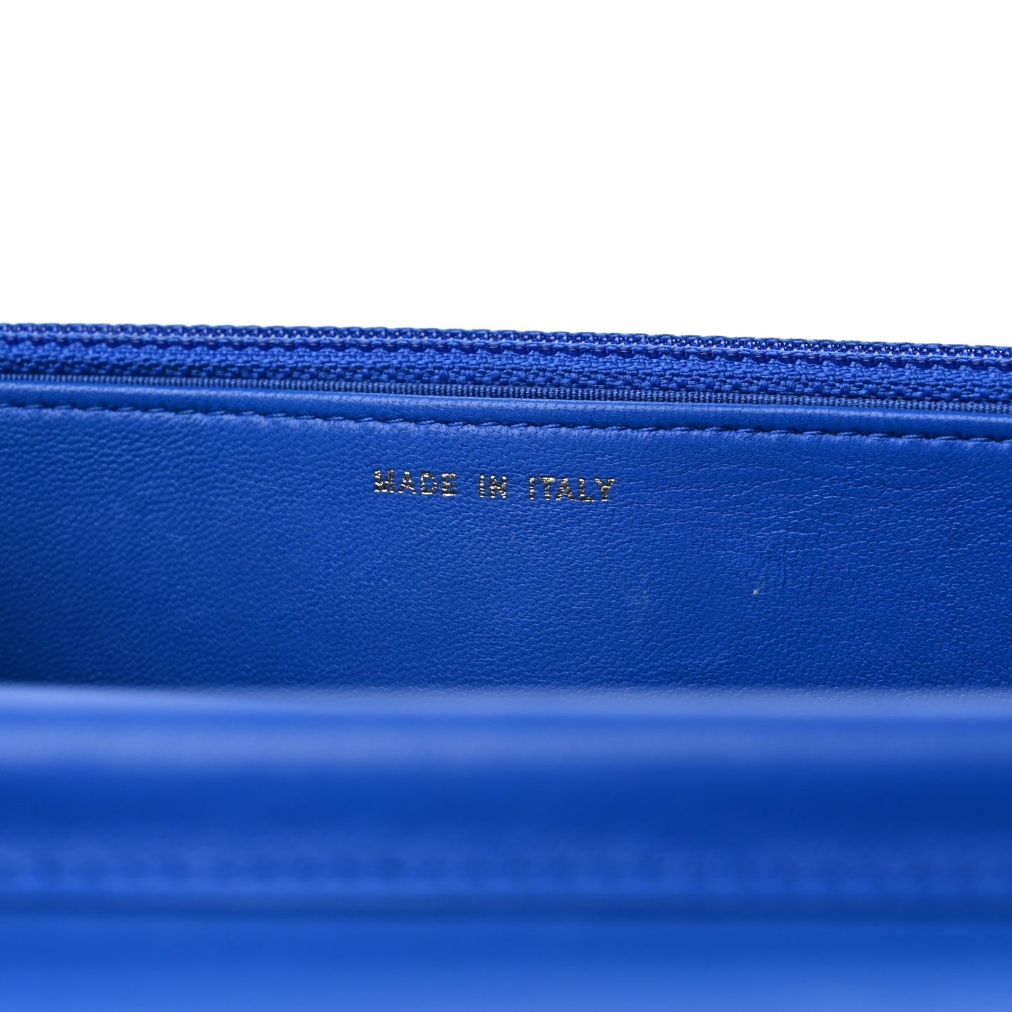 Lambskin Quilted Boy Wallet On Chain WOC Blue