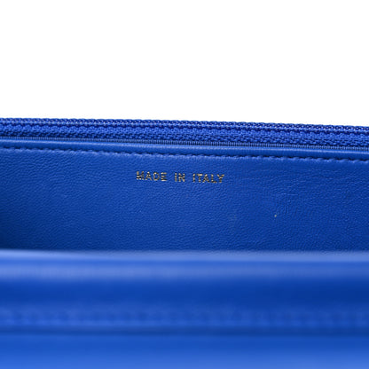 Chanel Lambskin Quilted Boy Wallet On Chain WOC Blue 7 of 15