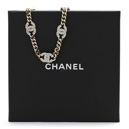 Chanel Crystal Chain CC Link Choker Gold Silver 7 of 7