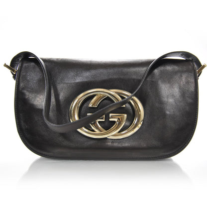 Gucci Leather Small Britt Shoulder Bag Black 1 of 8