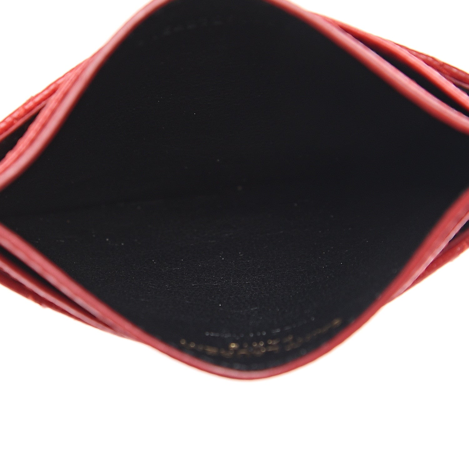 Saint Laurent Grain De Poudre Matelasse Chevron Monogram Credit Card Case New Red 4 of 7