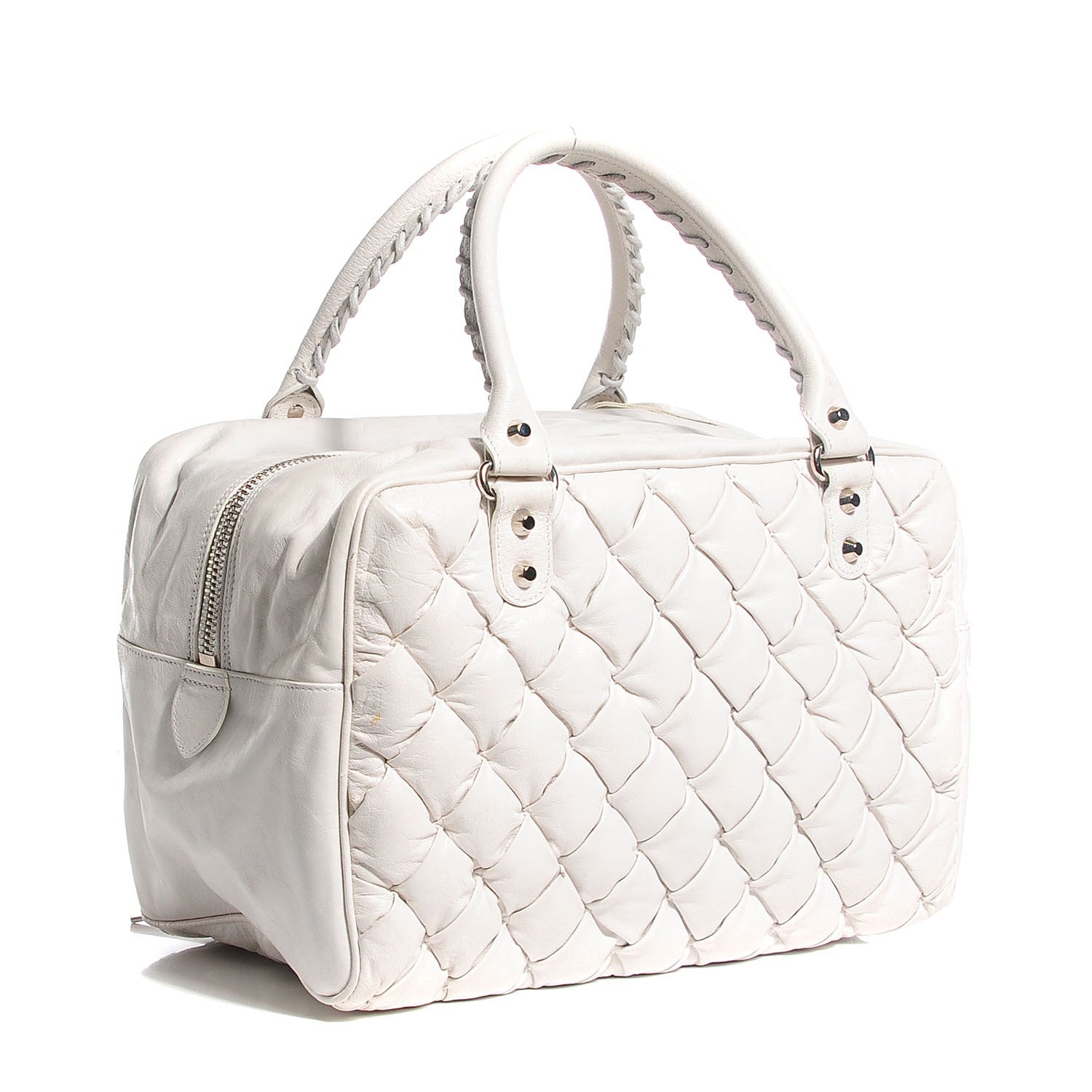 Balenciaga Chevre Quilted Matelasse MM White 3 of 10