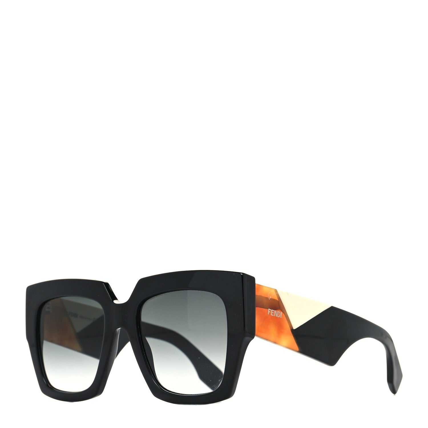 Fendi Facets Square Sunglasses FF 0263/S Black 1 of 9