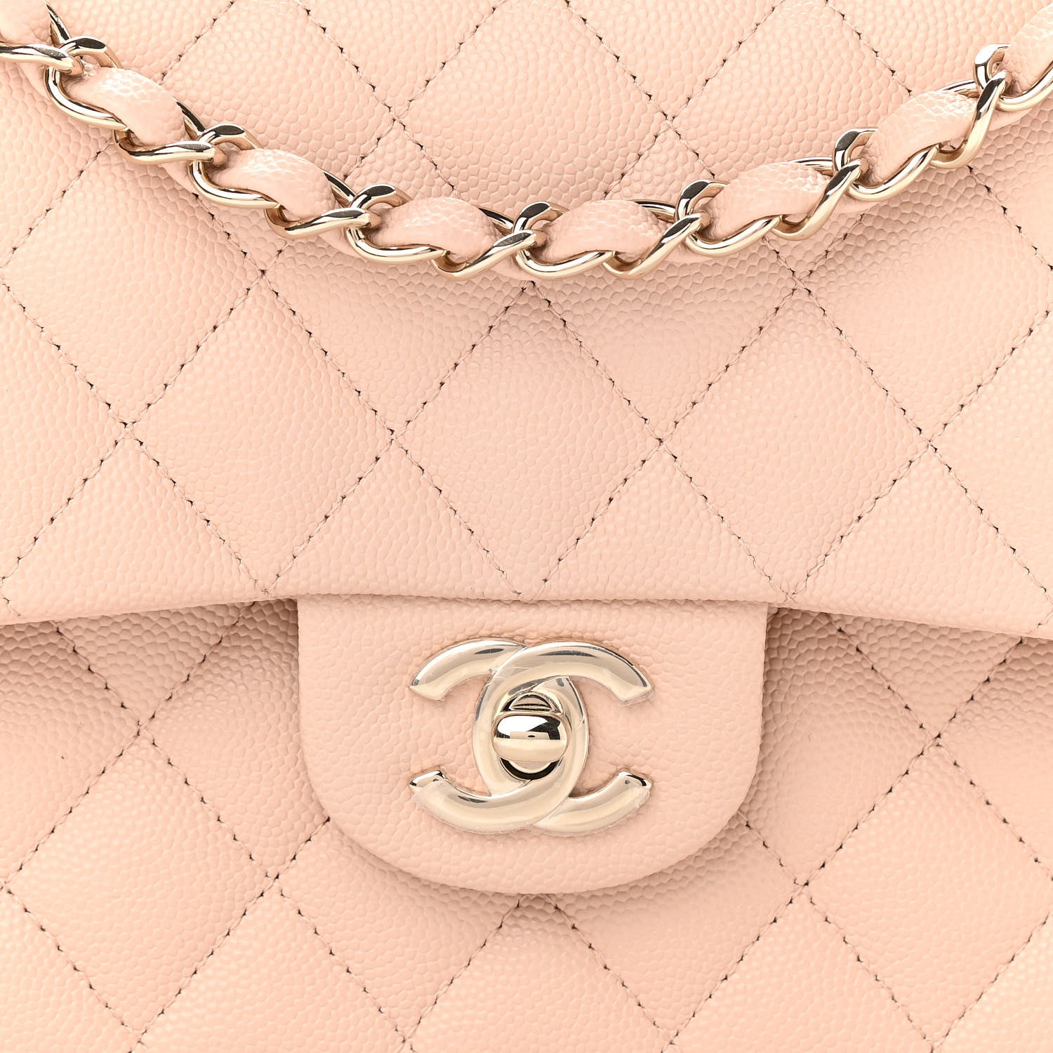 Chanel Caviar Quilted Medium Double Flap Light Beige 10 of 11