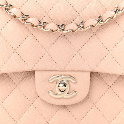 Chanel Caviar Quilted Medium Double Flap Light Beige 10 of 11