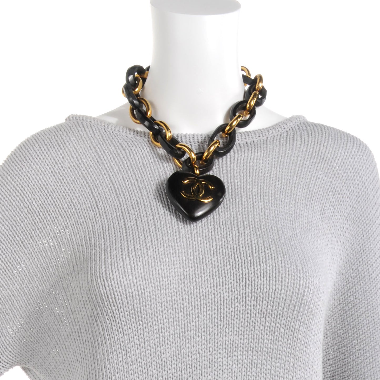 CC Wooden Heart Chain Link Necklace
