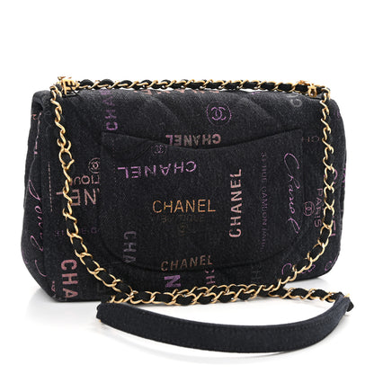 Chanel Denim Quilted Denim Mood Large Flap Black Multicolor 3 of 11