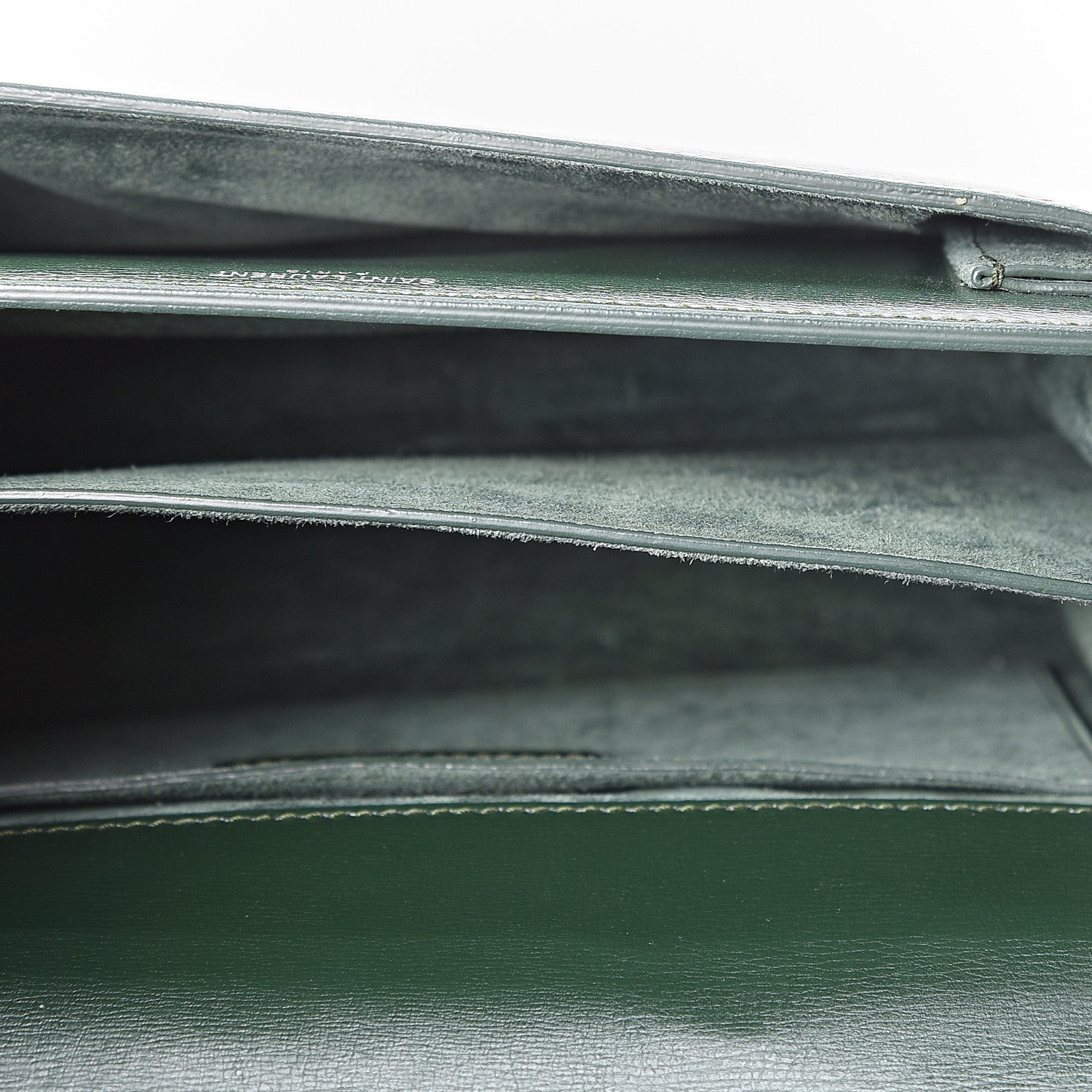 Saint Laurent Calfskin Medium Monogram Sunset Dark Green 4 of 9