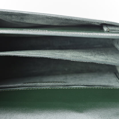 Saint Laurent Calfskin Medium Monogram Sunset Dark Green 4 of 9