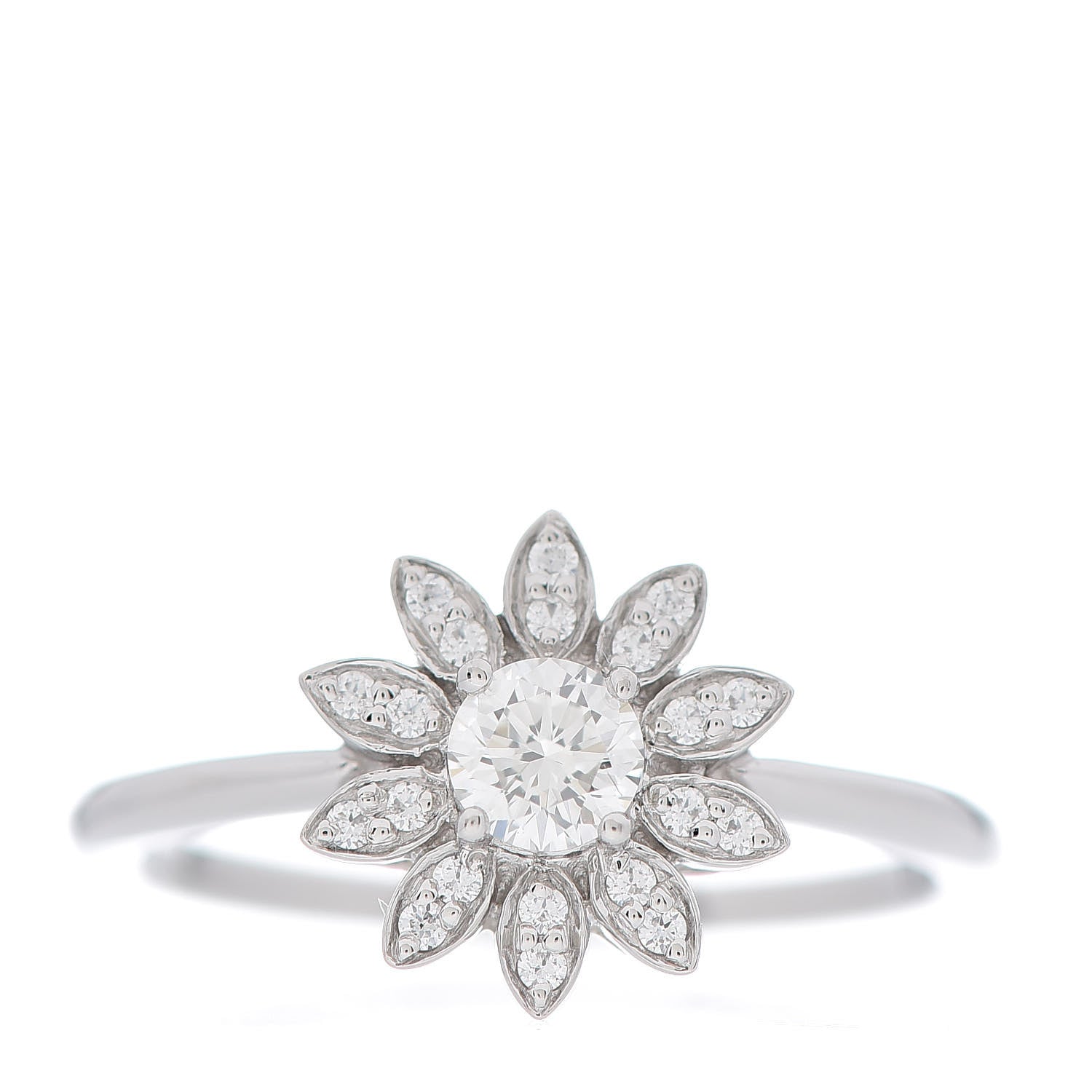 Tiffany Platinum Diamond Enchant Garden Flower Ring 48 4.5 1 of 5