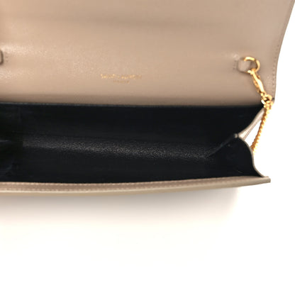 Saint Laurent Grain De Poudre Monogram Uptown Chain Wallet Dark Beige 6 of 12
