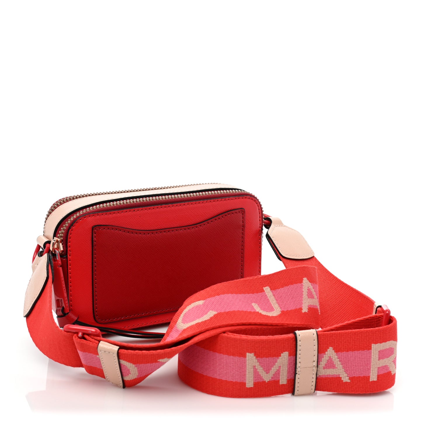 Saffiano Small Snapshot Camera Bag Red Beige