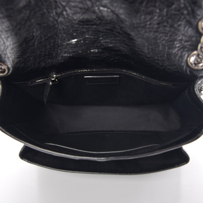 Saint Laurent Crinkled Calfskin Matelasse Monogram Medium Niki Chain Satchel Black 5 of 8