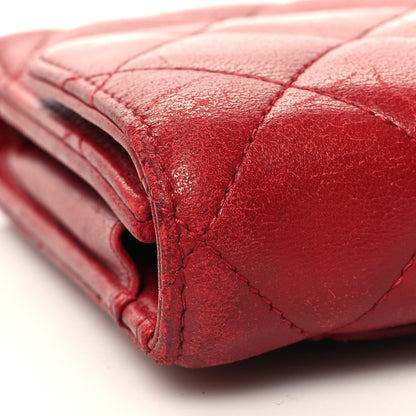 Chanel Lambskin Quilted Large Flap Wallet Red 15 of 15