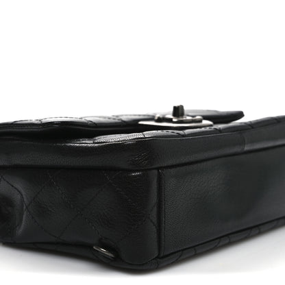 Chanel Shiny Goatskin Quilted Small Double Carry Waist Chain Flap Black 9 of 11