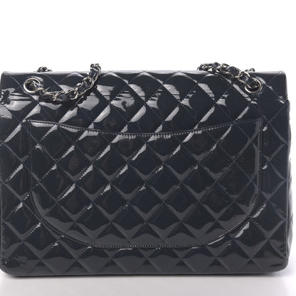 Chanel Patent Quilted Maxi Double Flap Navy Blue 11 of 15