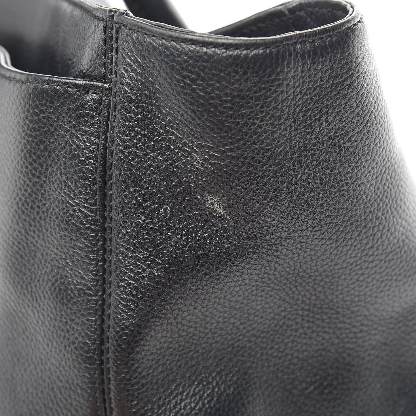 Calfskin Cerf Executive Shopper Tote Black
