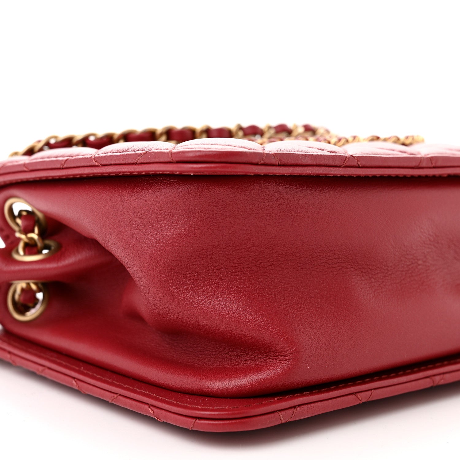 Chanel Calfskin Quilted CC Small Once Upon A Time Tote Red 9 of 10