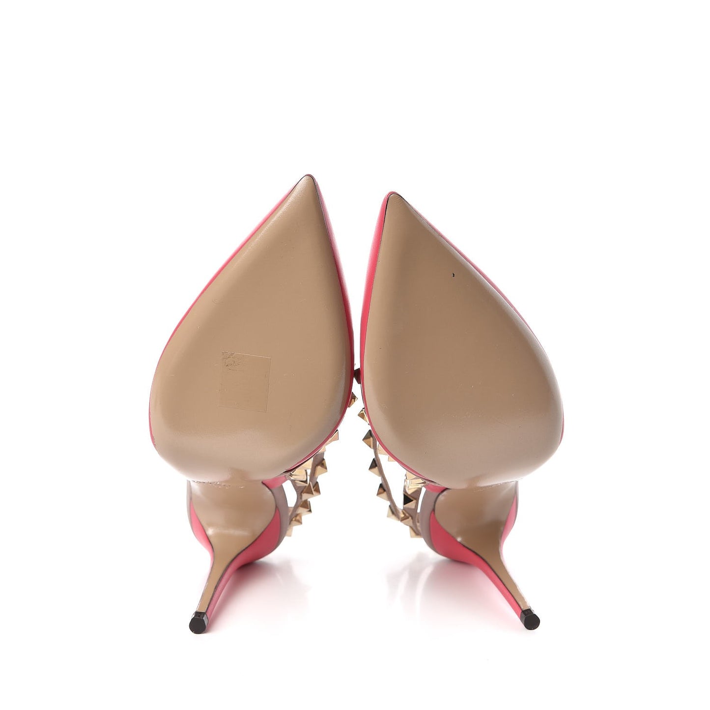 Calfskin Nappa Rockstud Ankle Strap 100mm Pumps 37.5 Deep Fuxia Poudre