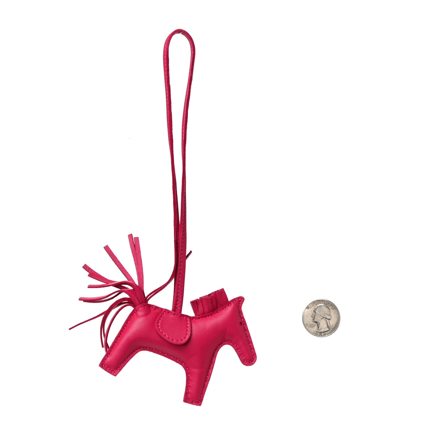 Milo Lambskin Grigri Rodeo Horse Bag Charm PM Rose Mexico