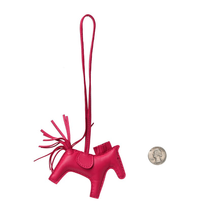 Hermes Milo Lambskin Grigri Rodeo Horse Bag Charm PM Rose Mexico 2 of 6