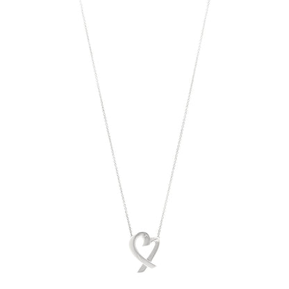 Tiffany Sterling Silver Paloma Picasso Loving Heart Pendant Necklace 1 of 5