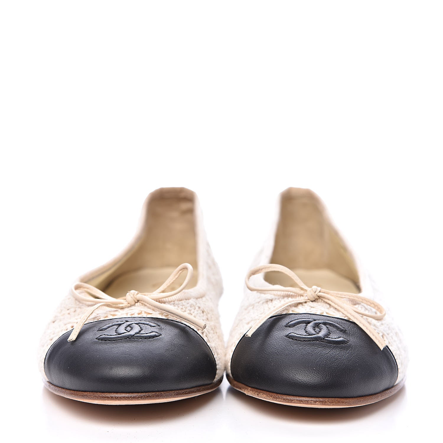 Chanel Crochet Cap Toe Ballerina Flats 41 Light Beige 2 of 10