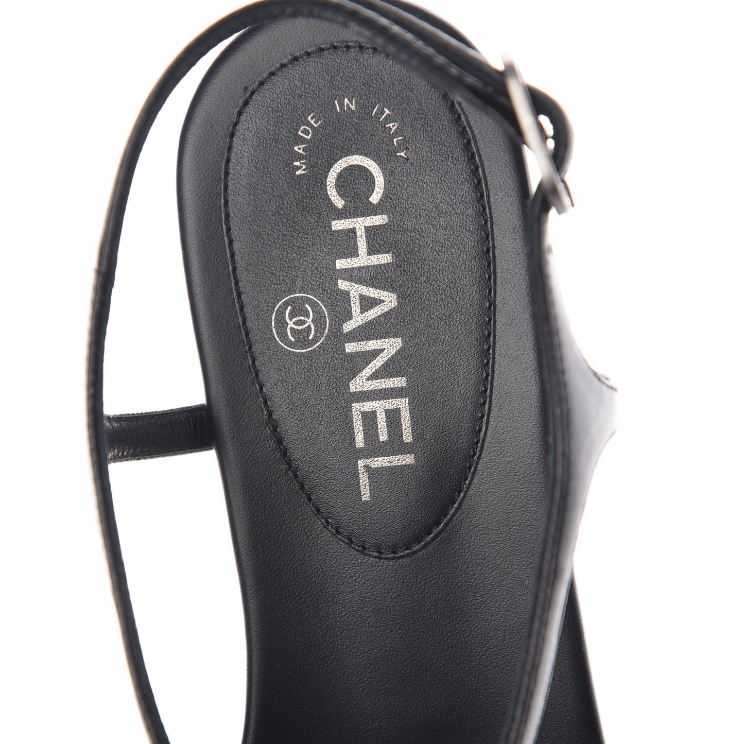 Lambskin Crystal CC Thong Sandals 39 Black