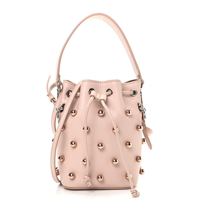 Fendi Calfskin Pearl Studded F is Fendi Mini Mon Tresor Bucket Bag Soap 1 of 9