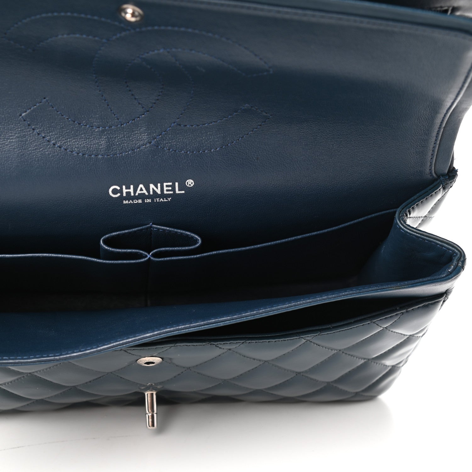 Chanel Patent Quilted Jumbo Double Flap Blue 6 of 10