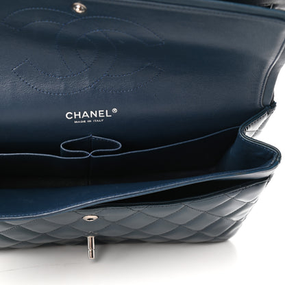 Chanel Patent Quilted Jumbo Double Flap Blue 6 of 10