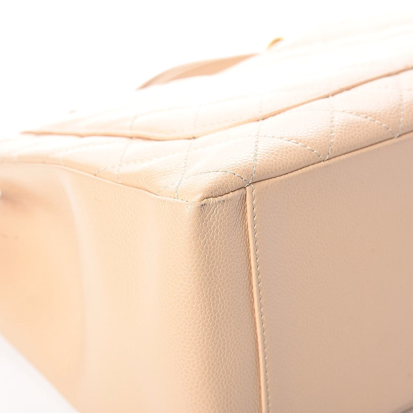 Caviar Quilted Grand Shopping Tote GST Beige Clair